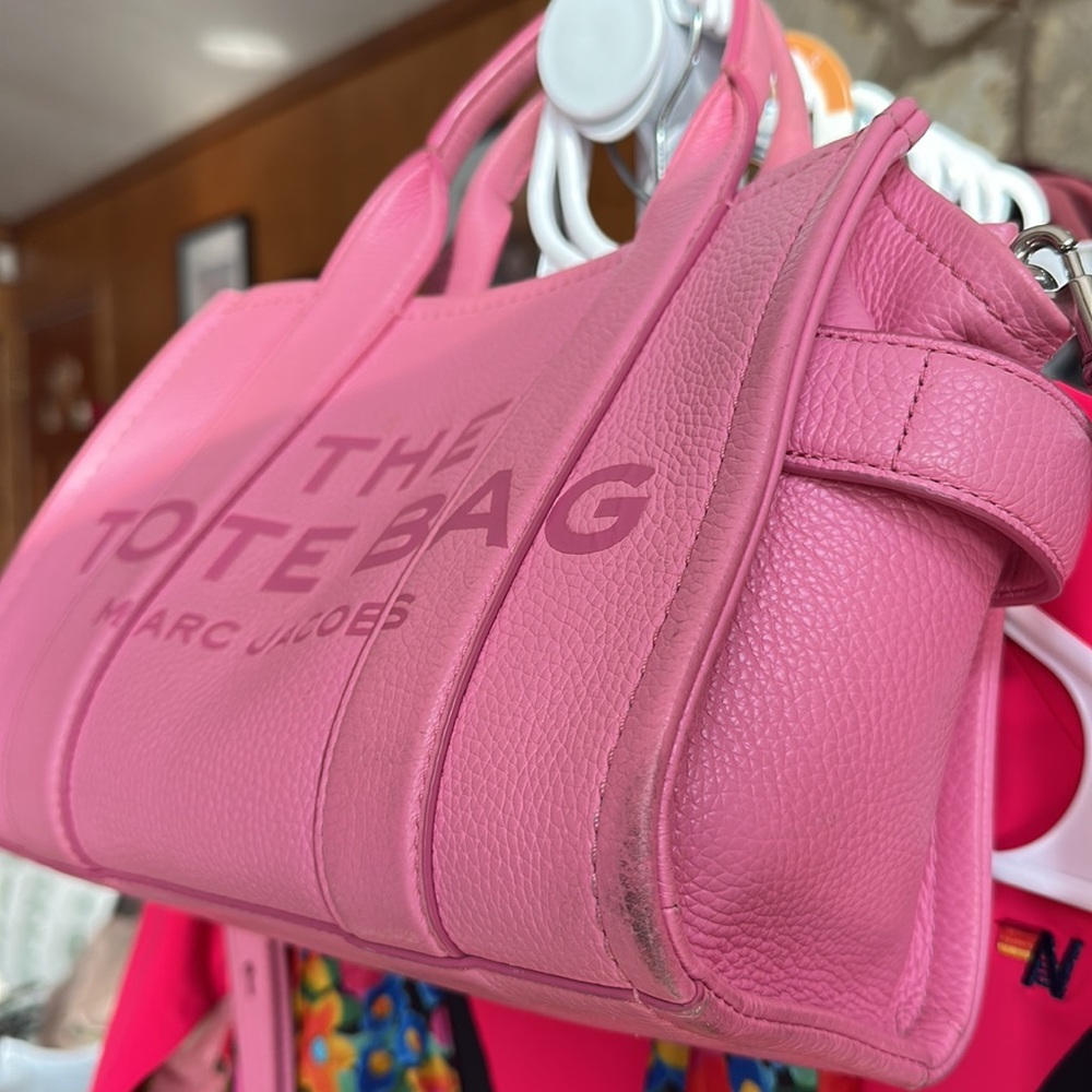 Marc Jacobs Leather The Tote Bag Small Pink - Picture 7 of 14